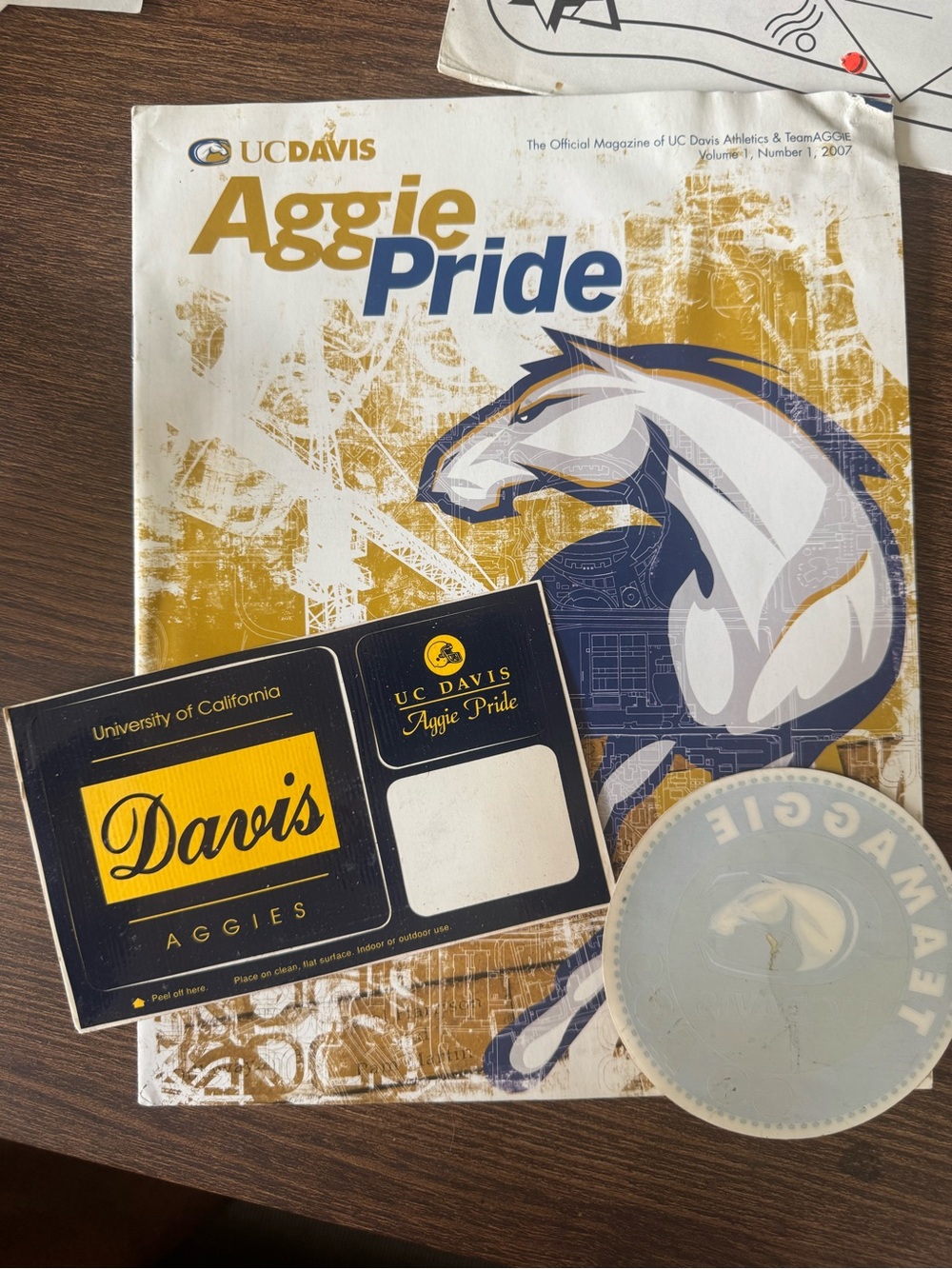 UC Davis Aggie Pride Magazine with Stickers - Gold, Blue, White